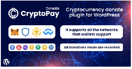 Codecanyon - CryptoPay Donate v1.3.0 - Cryptocurrency donate plugin for WordPres