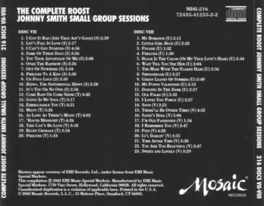 Johnny Smith - The Complete Roost Johnny Smith Small Group Sessions (1952-64) {8CD Box Set Mosaic MD8-216 rel 2002}