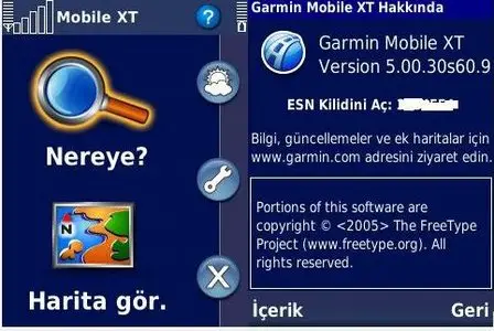 Garmin Mobile XT for Symbian S60 3rd Edition, Ver. 5.00.60