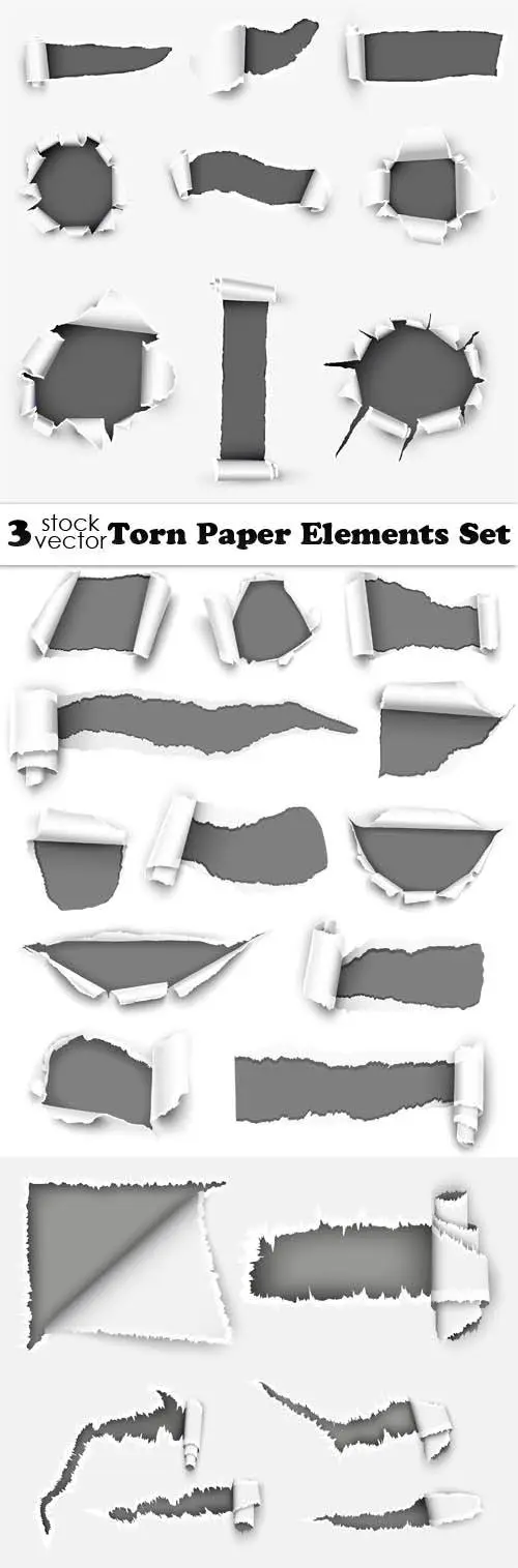 Vectors - Torn Paper Elements Set