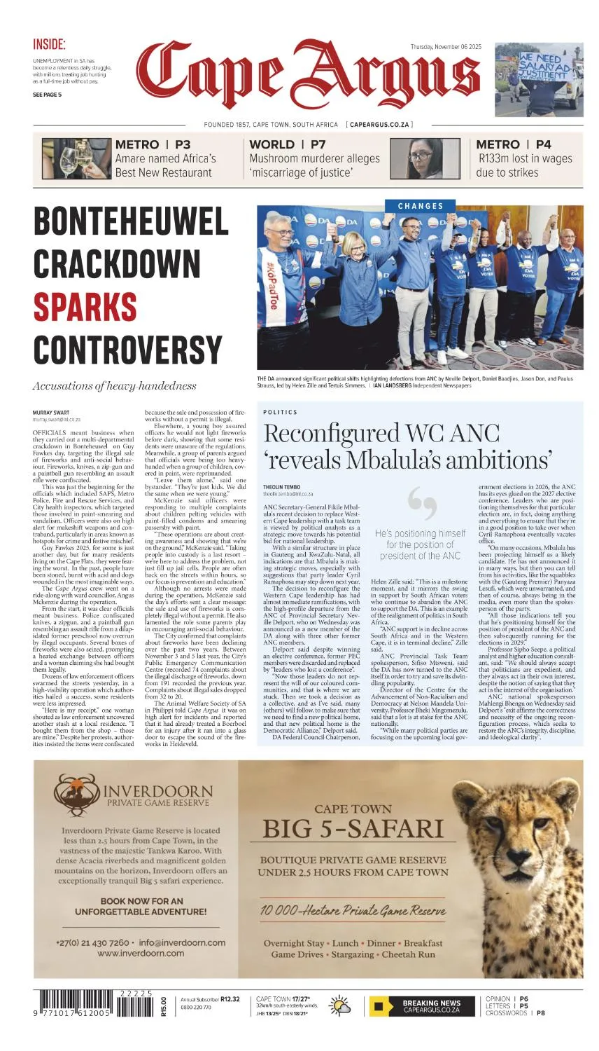 Cape Argus - 6 November 2025