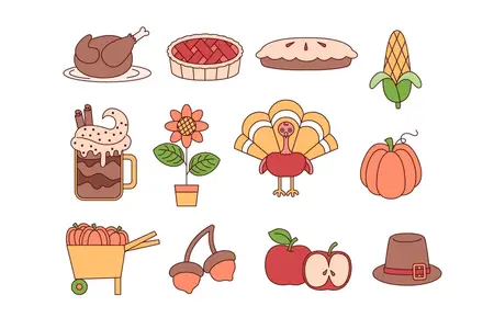 EE - Thanksgiving doodle icon LQJL8HT