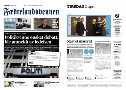 Fædrelandsvennen – 02. april 2019