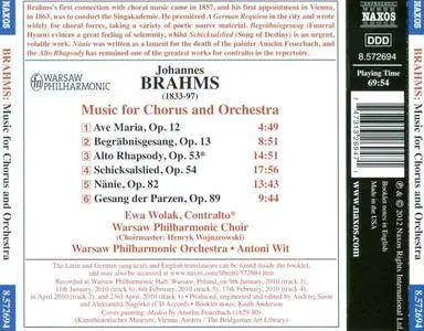 Warsaw Philharmonic Choir & Orchestra, Antoni Wit - Johannes Brahms: Choral Works (2012)