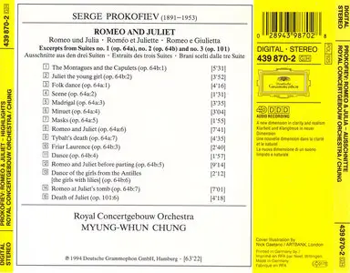 Royal Concertgebouw Orchestra, Myung-Whun Chung - Sergei Prokofiev: Romeo & Juliet - Highlights (1994)