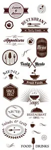 Logos Restaurant Vector Set