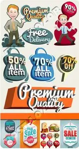 Modern sale badge and tag vector