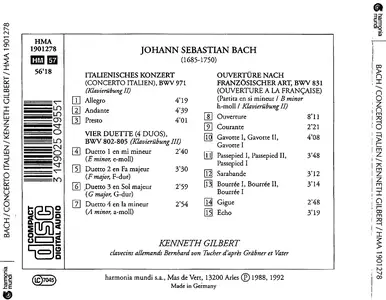 Kenneth Gilbert - Johann Sebastian Bach: Concerto Italien, Ouverture à la Française (1992)