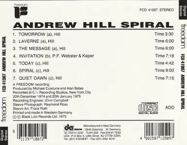 Andrew Hill - Spiral (1975) {Black Lion}