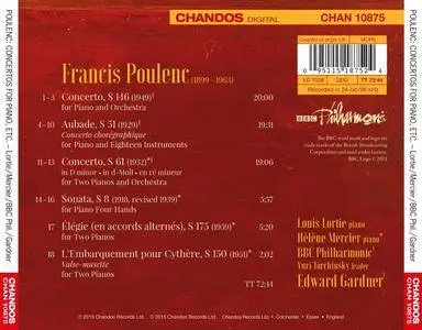 Louis Lortie, Helene Mercier, BBC Philharmonic, Edward Gardner - Francis Poulenc: Piano Concertos; Aubade (2015)
