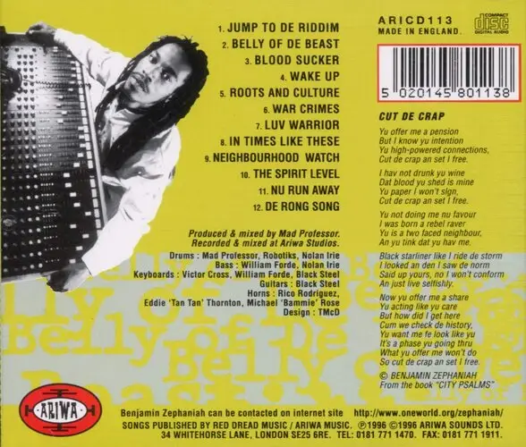 Benjamin Zephaniah - Belly Of De Beast (1996) {Ariwa}