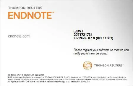 Thomson Reuters EndNote X7.8 Build 11583