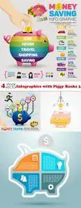 Vectors - Infographics with Piggy Banks 3