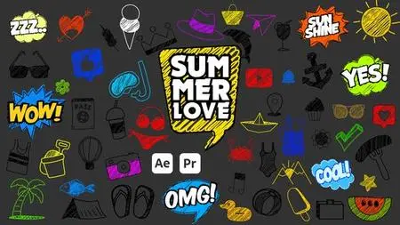 Summer Scribble Icons 52070168