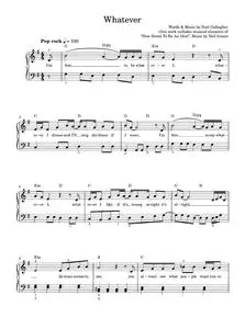 Whatever - Oasis (Easy Piano)