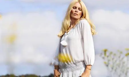 Claudia Schiffer - TSE Cashmere Capsule Collection Spring 2016