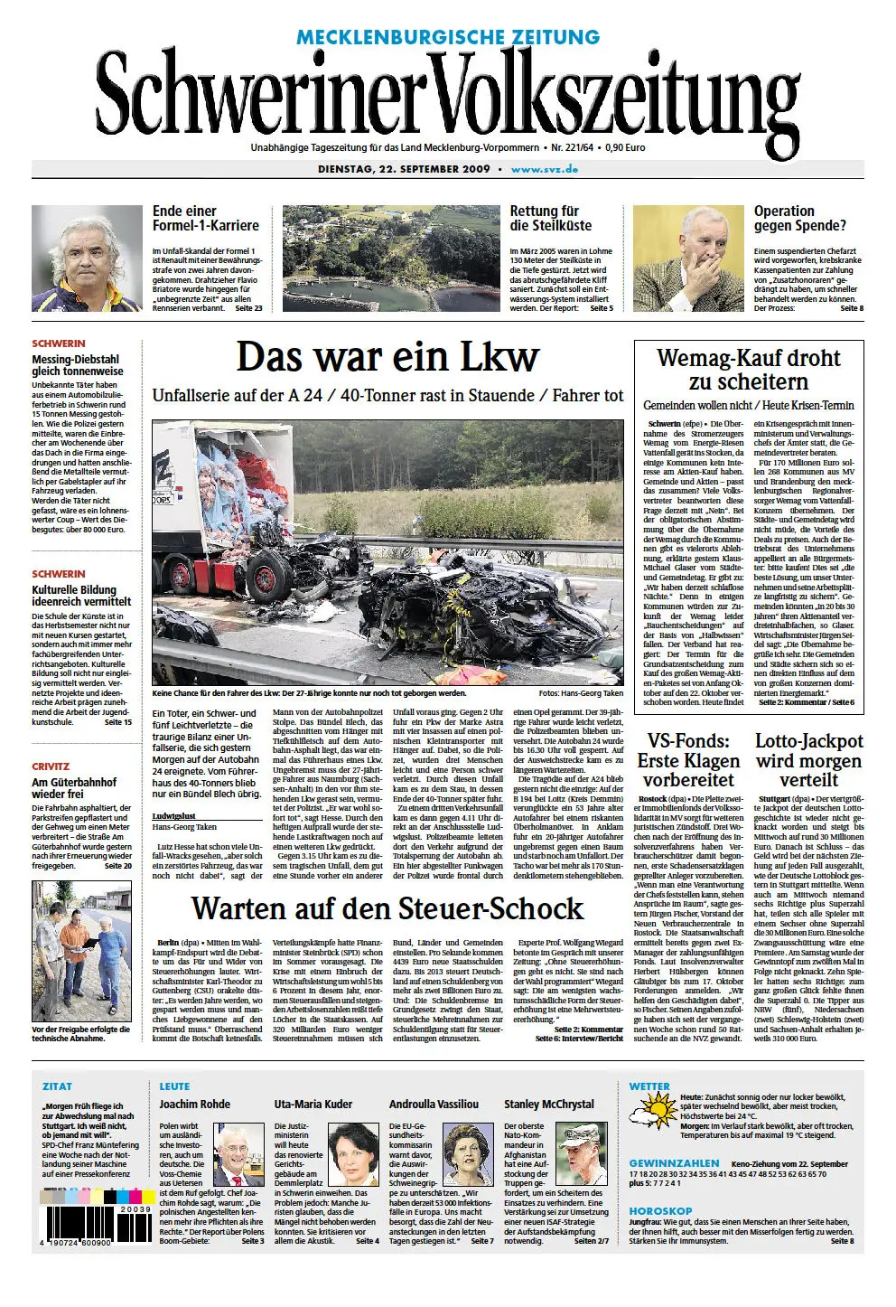 Schweriner Volkszeitung 22.09.2009