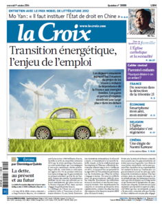 La Croix Du Mercredi 01 Octobre 2014