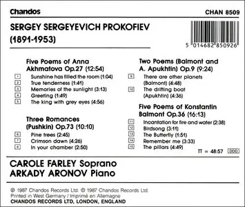 Prokofiev: Songs (Op. 27, 73, 9, 36) - Carole Farley