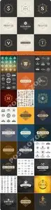 Vintage logo and typography elements vector 8