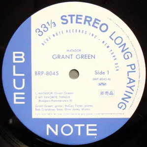 Grant Green - Matador (Blue Note BRP-8045, JPN Toshiba-EMI Bonus) LP rip in 24 Bit/ 96 Khz + Redbook  