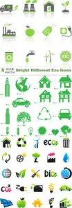 Vectors - Bright Different Eco Icons