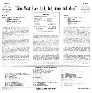 Sam Most - Sam Most Plays Bird, Bud, Monk and Miles (1957) {2014 Japan Bethlehem Album Collection 1000 CDSOL-6138}