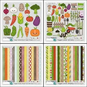 Scrap-kit - Garden with vegetables