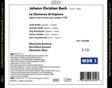 Hermann Max, Das Kleine Konzert - Johann Christian Bach: La Clemenza di Scipione (2002)