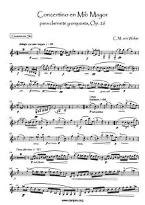 Concertino pour Clarinette et Orchestre (PIANO ici)