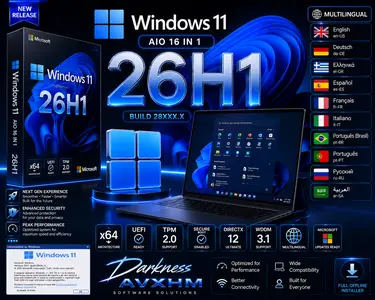 Windows 11 26H1 Build 28000.2113 Aio 16in1 Preactivated Multilingual