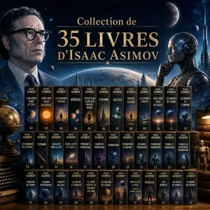 Collection de 35 livres d'Isaac Asimov