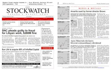 Stockwatch - Canada Daily – December 19, 2019