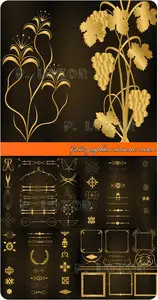 Gold graphics elements vector