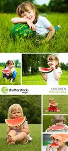 Little girl & watermelon