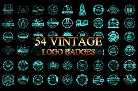 CreativeMarket - 54 Vintage Logo Badges