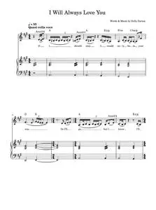 I Will Always Love You - David Foster, Dolly Parton, Whitney Houston (Piano Vocal)