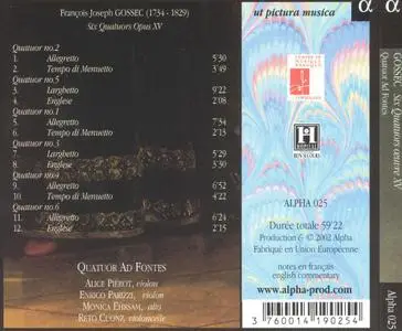Quatuor Ad Fontes - François-Joseph Gossec: Six Quatuors œuvre XV (2002)