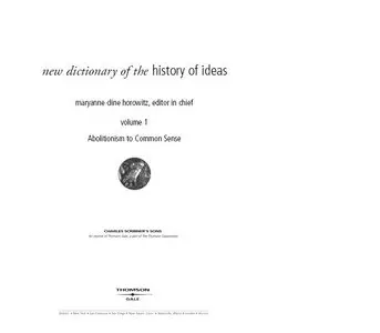 New Dictionary Of The History Of Ideas Vol 1  