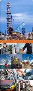 Gasoline and oil production mining - Stock Photo