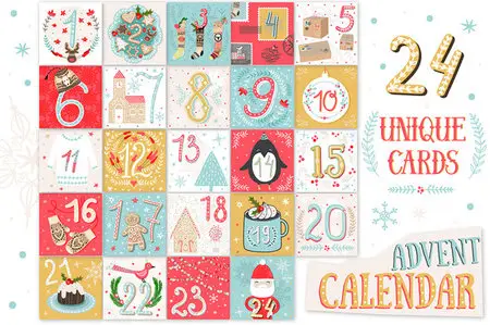 CreativeMarket - PRINTABLE Christmas Advent Calendar