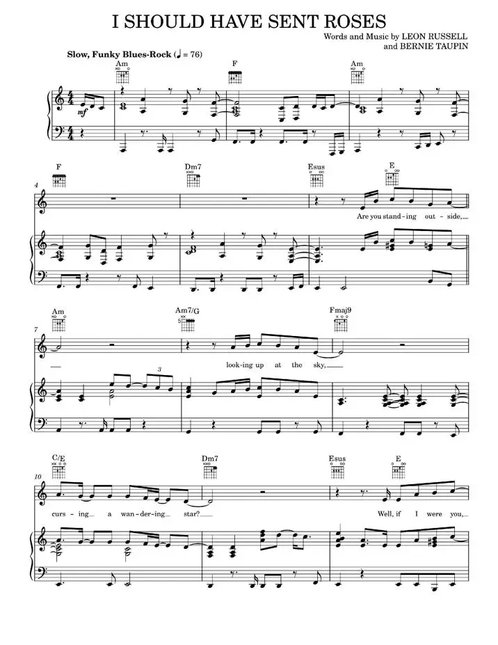 I Should Have Sent Roses - Elton John, Elton John & Leon Russell, Leon Russell (Piano-Vocal-Guitar)