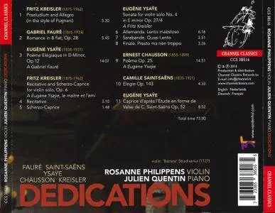 Rosanne Philippens & Julien Quentin - Dedications: Works by Kreisler, Faure, Ysaye, Chausson, Saint-Saens (2016)
