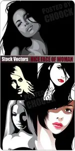 Stock Vector: Nice face of woman