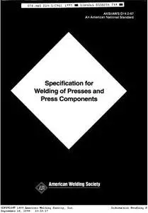 Specification for Welding of Presses and Press Components: D14.5-80