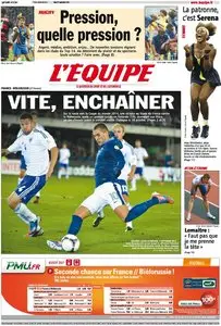 L'Equipe Edition du Mardi 11 Septembre 2012