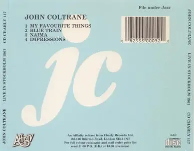 John Coltrane - Live In Stockholm 1961 (1987) {Affinity, CD Charly 117, Early Press}