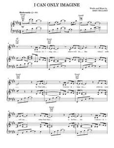 I Can Only Imagine - MercyMe (Piano-Vocal-Guitar)