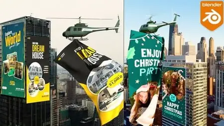 Learn Blender VFX & CGI Ads : Banner Unroll & Pro-Level CGI