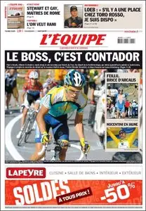 L'Équipe, du Samedi 11 Juillet 2009.